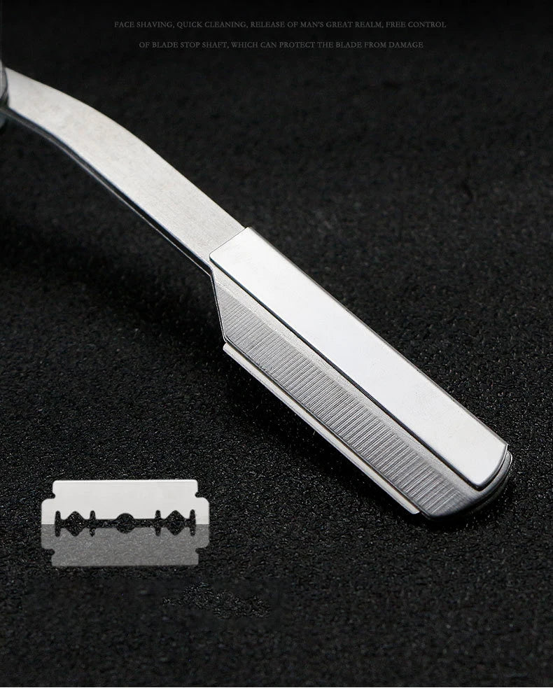 1P Stainless Steel Folding Shave Knife Handle Beard Straight Razor Hair Dressing Tool Men Manual Convenience Hair Trimmer Shaver