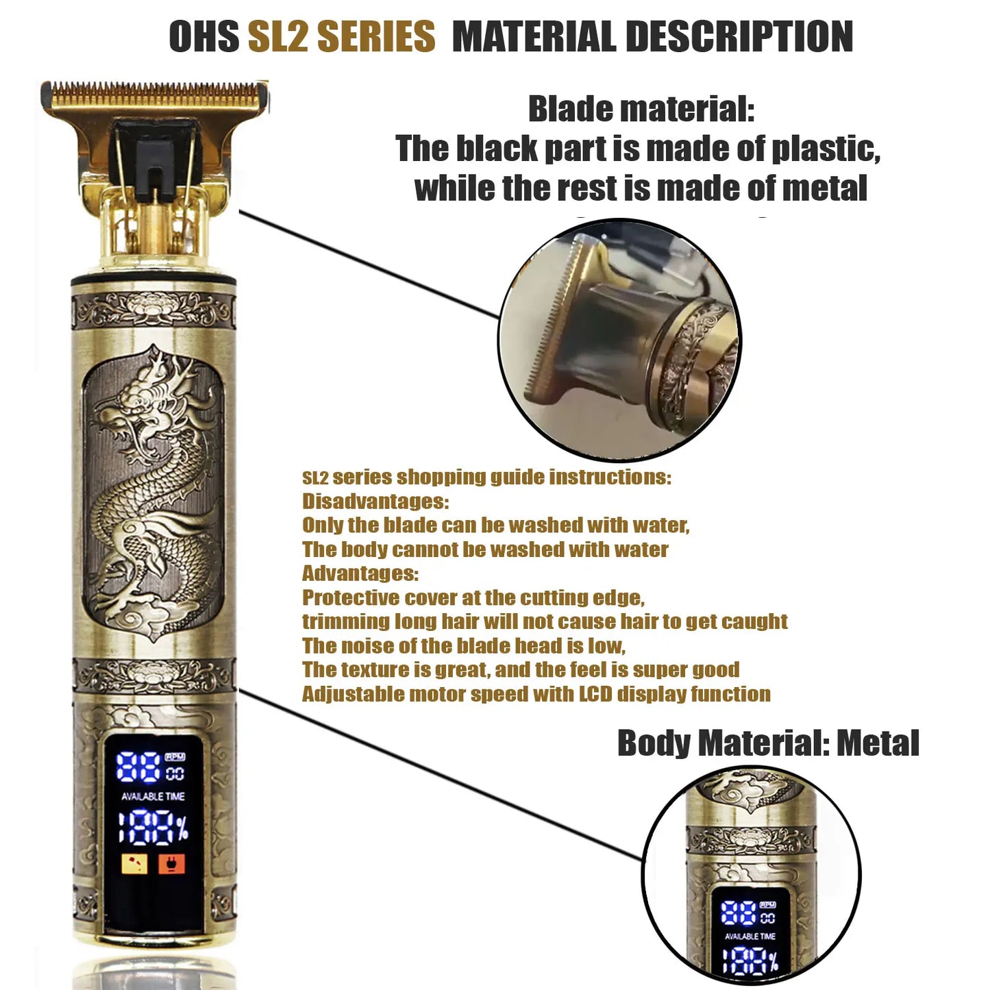 T9 Hair Clipper and Trimmer for Men – Professional Electric Machine for Beard Repair, Body and Hair Shaving, 0mm Haircut Machine.