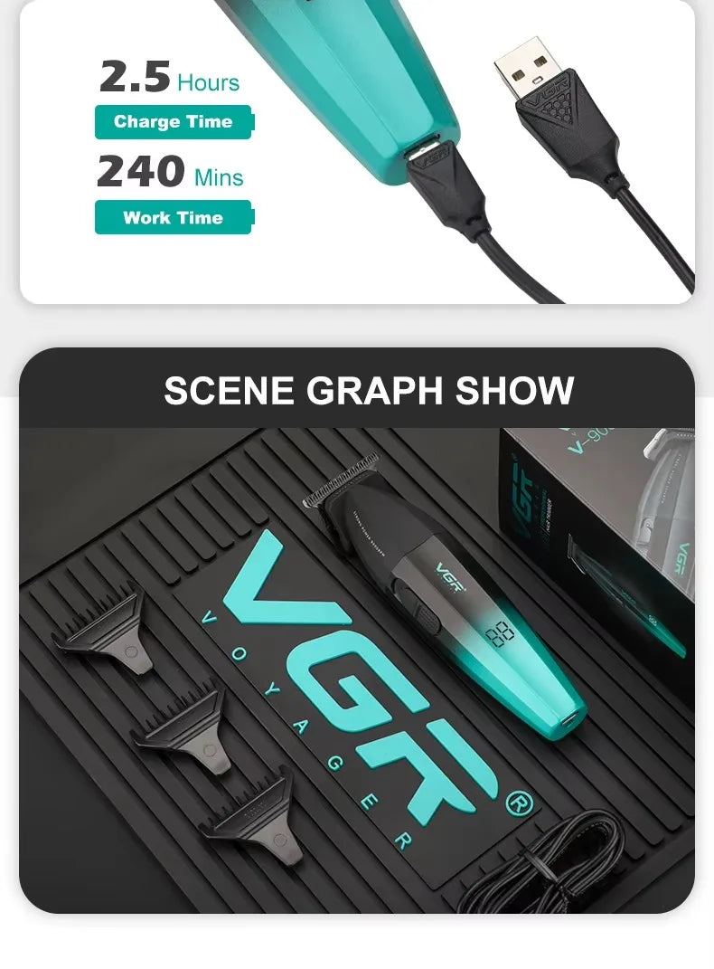 VGR Barber Clippers Professional Trimmer Adjustable Haircut 9000 RPM Hair Cutting Machine Electric Hair Clippers Men V-003 V-906