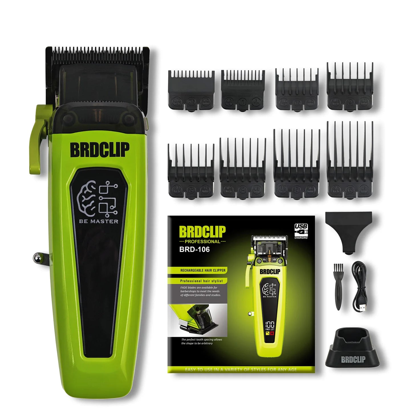 BRDCLIP BRD-106 7500RPM Professional Men's Hair Clipper with Base Charger DLC Hair Cutting Machine Hair Trimmer