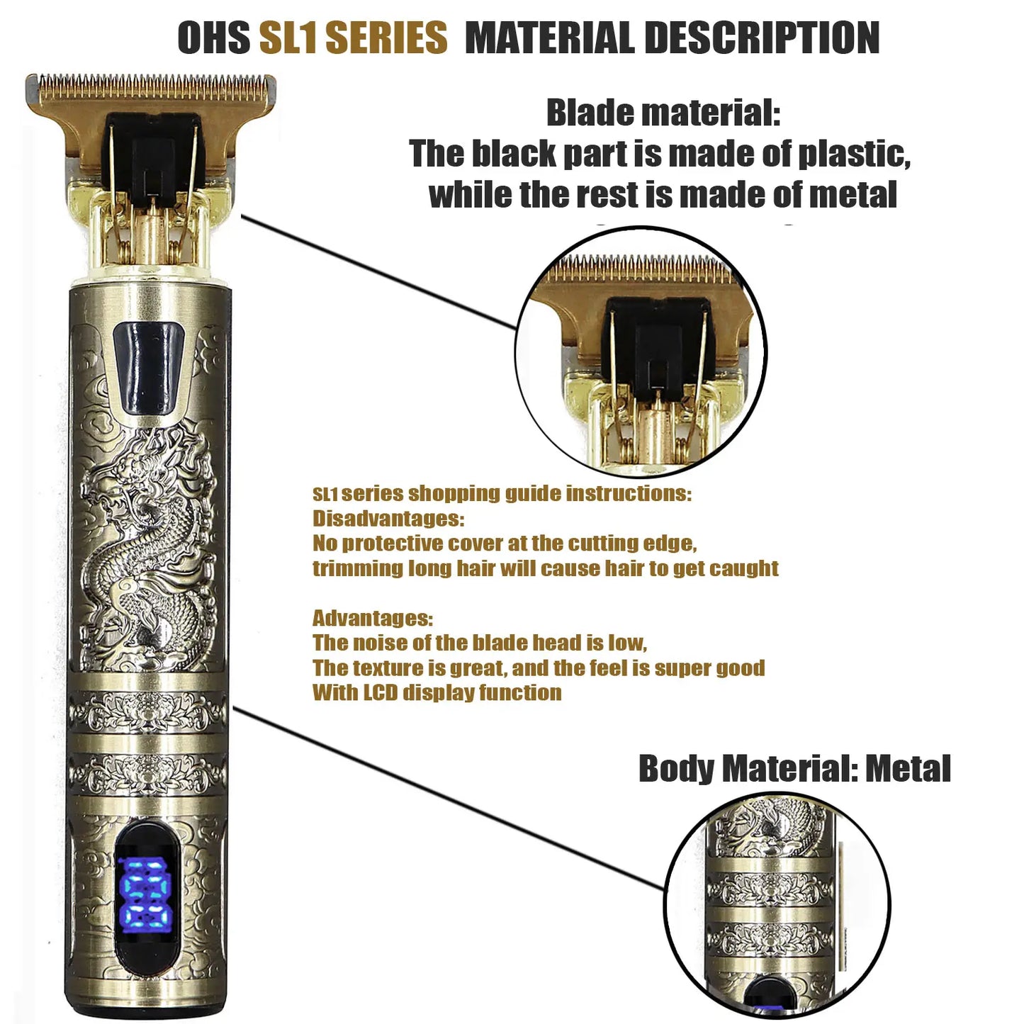 T9 Hair Clipper and Trimmer for Men – Professional Electric Machine for Beard Repair, Body and Hair Shaving, 0mm Haircut Machine.