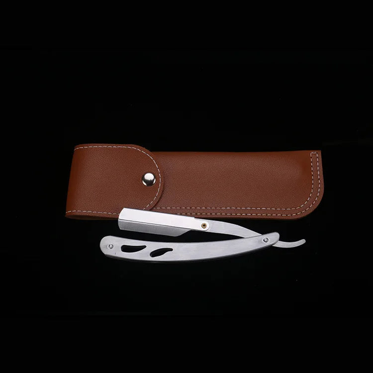 1P Stainless Steel Folding Shave Knife Handle Beard Straight Razor Hair Dressing Tool Men Manual Convenience Hair Trimmer Shaver