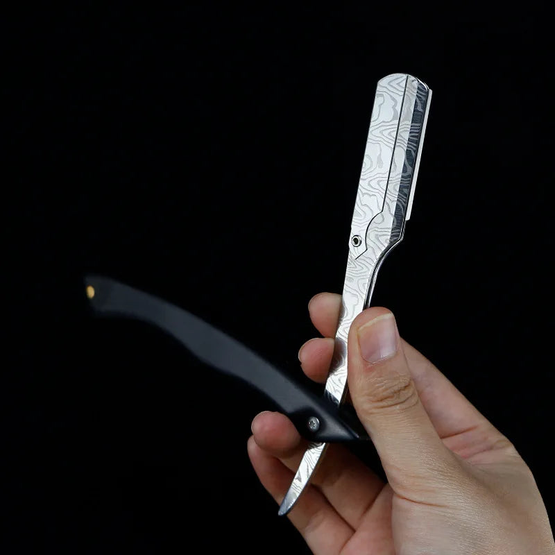 1P Stainless Steel Folding Shave Knife Handle Beard Straight Razor Hair Dressing Tool Men Manual Convenience Hair Trimmer Shaver