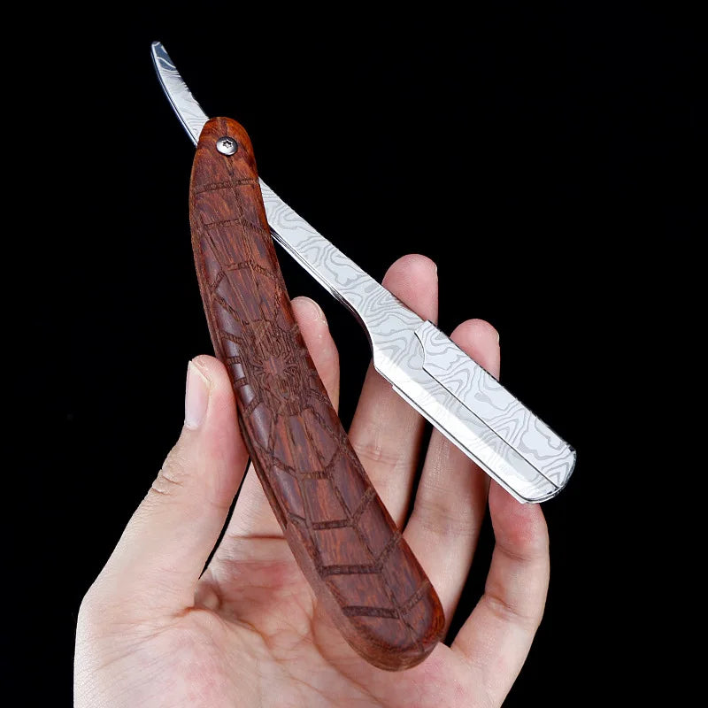 1P Stainless Steel Folding Shave Knife Handle Beard Straight Razor Hair Dressing Tool Men Manual Convenience Hair Trimmer Shaver