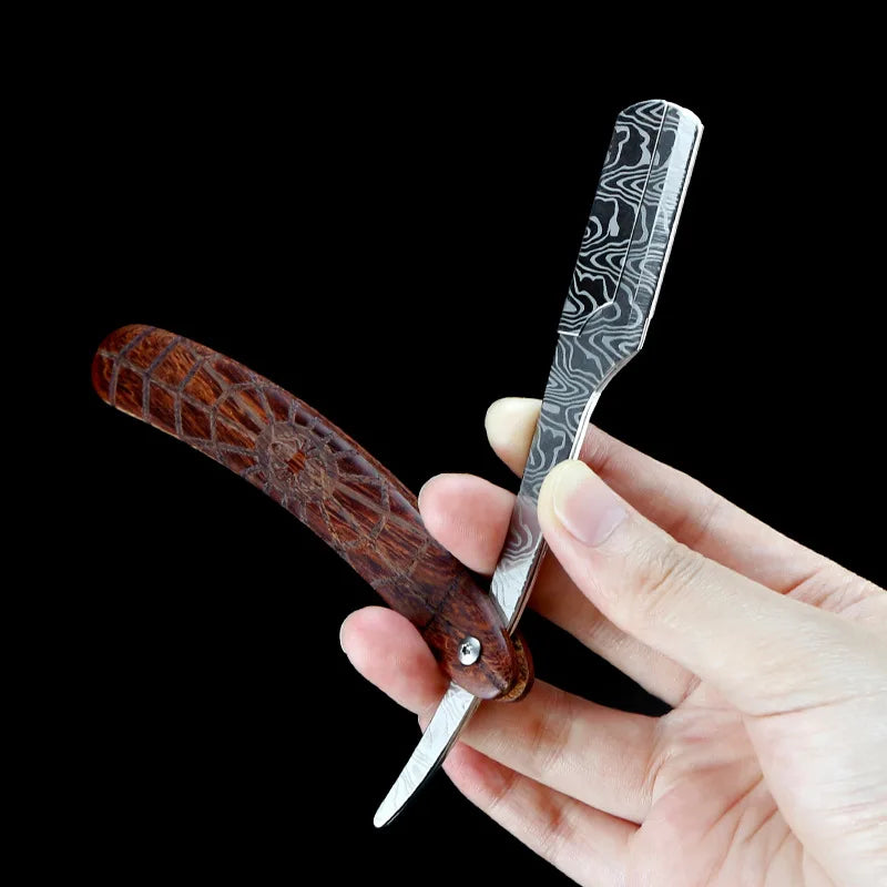 1P Stainless Steel Folding Shave Knife Handle Beard Straight Razor Hair Dressing Tool Men Manual Convenience Hair Trimmer Shaver