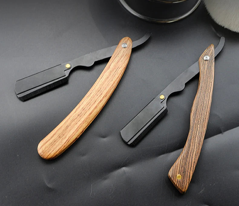 1P Stainless Steel Folding Shave Knife Handle Beard Straight Razor Hair Dressing Tool Men Manual Convenience Hair Trimmer Shaver