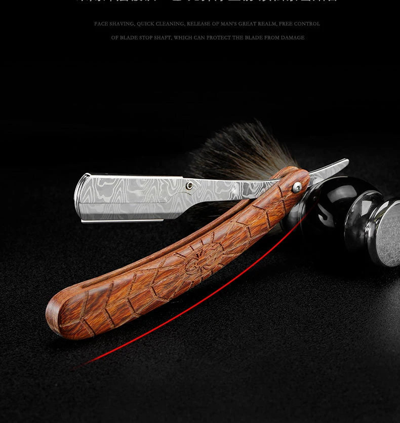 1P Stainless Steel Folding Shave Knife Handle Beard Straight Razor Hair Dressing Tool Men Manual Convenience Hair Trimmer Shaver