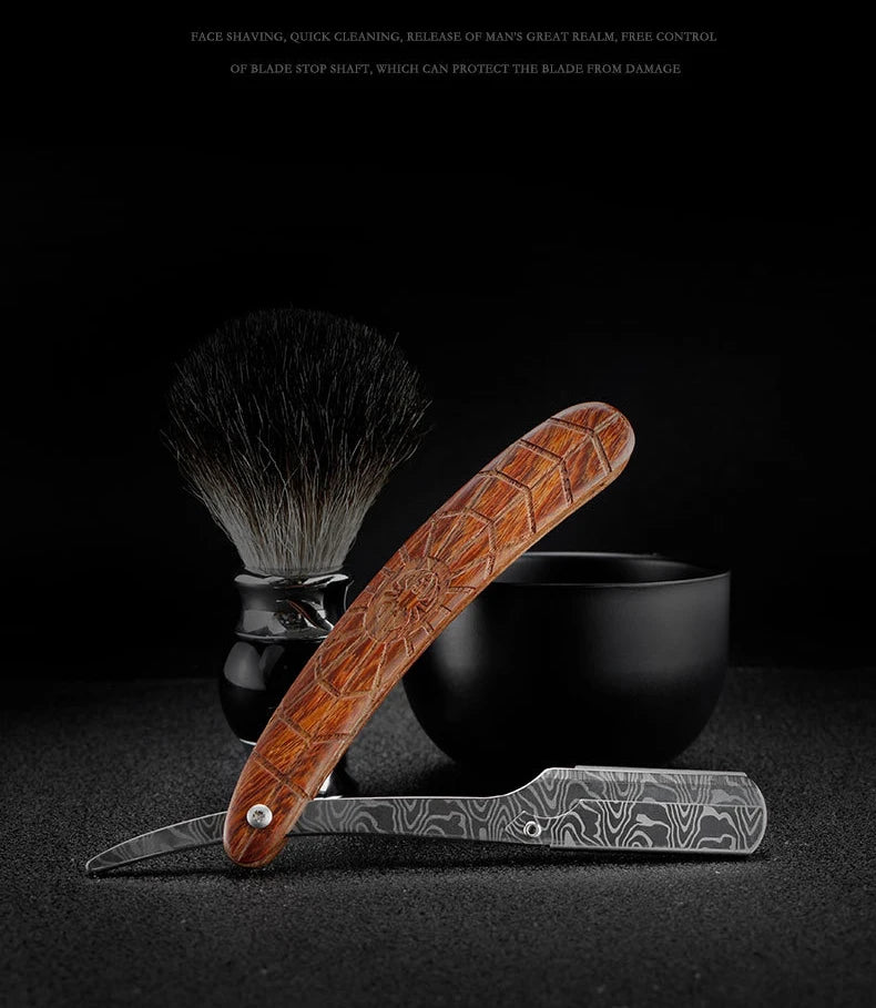 1P Stainless Steel Folding Shave Knife Handle Beard Straight Razor Hair Dressing Tool Men Manual Convenience Hair Trimmer Shaver