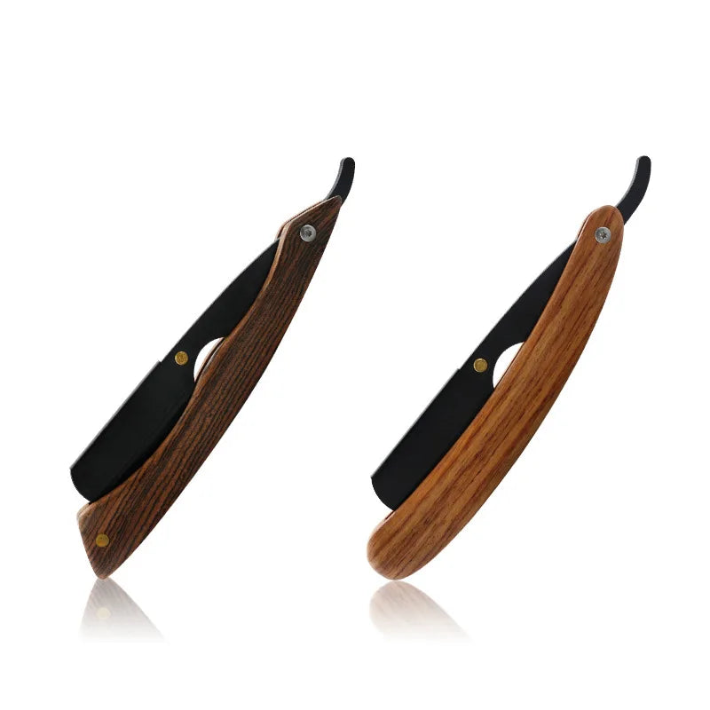 1P Stainless Steel Folding Shave Knife Handle Beard Straight Razor Hair Dressing Tool Men Manual Convenience Hair Trimmer Shaver