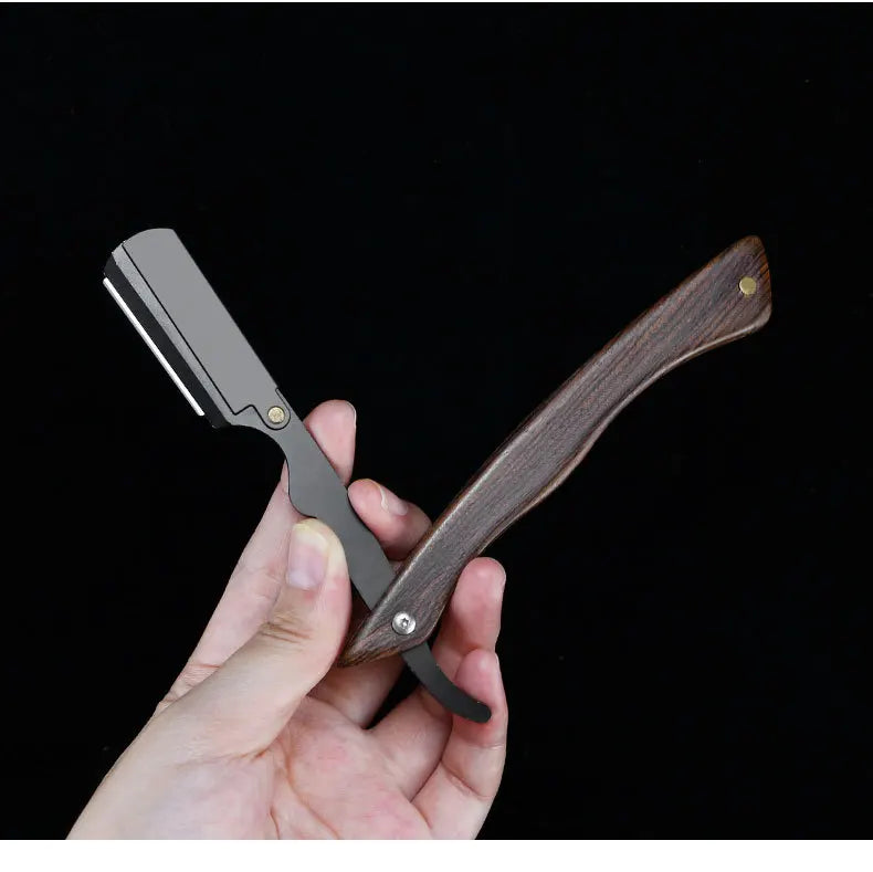 1P Stainless Steel Folding Shave Knife Handle Beard Straight Razor Hair Dressing Tool Men Manual Convenience Hair Trimmer Shaver