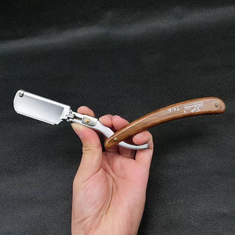 1P Stainless Steel Folding Shave Knife Handle Beard Straight Razor Hair Dressing Tool Men Manual Convenience Hair Trimmer Shaver