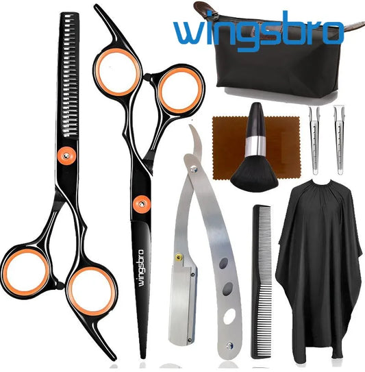 Hairdressing Scissors Set, 6 Inch Hair Cutting Scissors Thinning Shears Hair Cutting Styling Accessories Tools Kit For Barber
