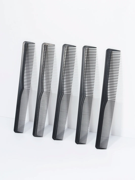 5pcs carbon fiber cutting comb, anti-static and heat-resistant, double-sided hair comb, suitable for all hair types