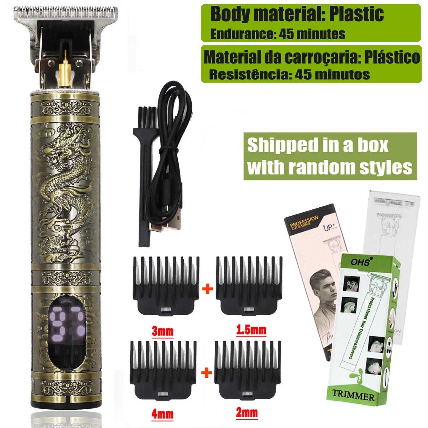 T9 Hair Clipper and Trimmer for Men – Professional Electric Machine for Beard Repair, Body and Hair Shaving, 0mm Haircut Machine.