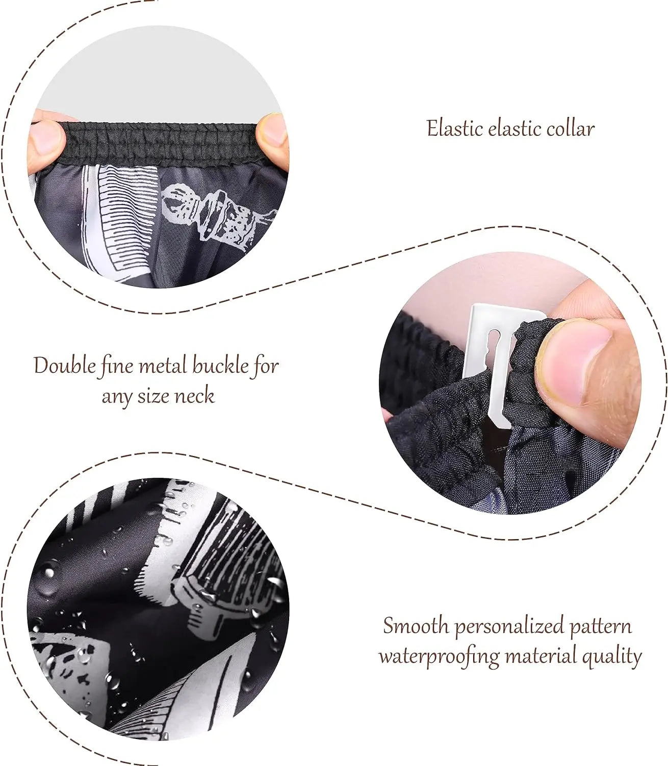 11pcs/15pcs Salon Barber Cloak Set Barber Stylist Cloak with Adjustable Buckle Neck Dust Removal Brush and Comb Barber Shop Tool