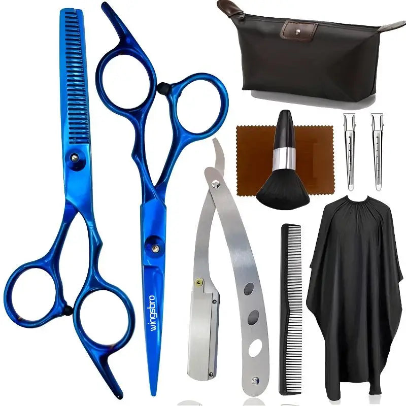 Hairdressing Scissors Set, 6 Inch Hair Cutting Scissors Thinning Shears Hair Cutting Styling Accessories Tools Kit For Barber