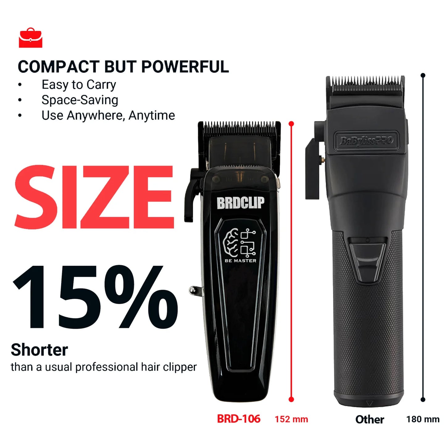 BRDCLIP BRD-106 7500RPM Professional Men's Hair Clipper with Base Charger DLC Hair Cutting Machine Hair Trimmer