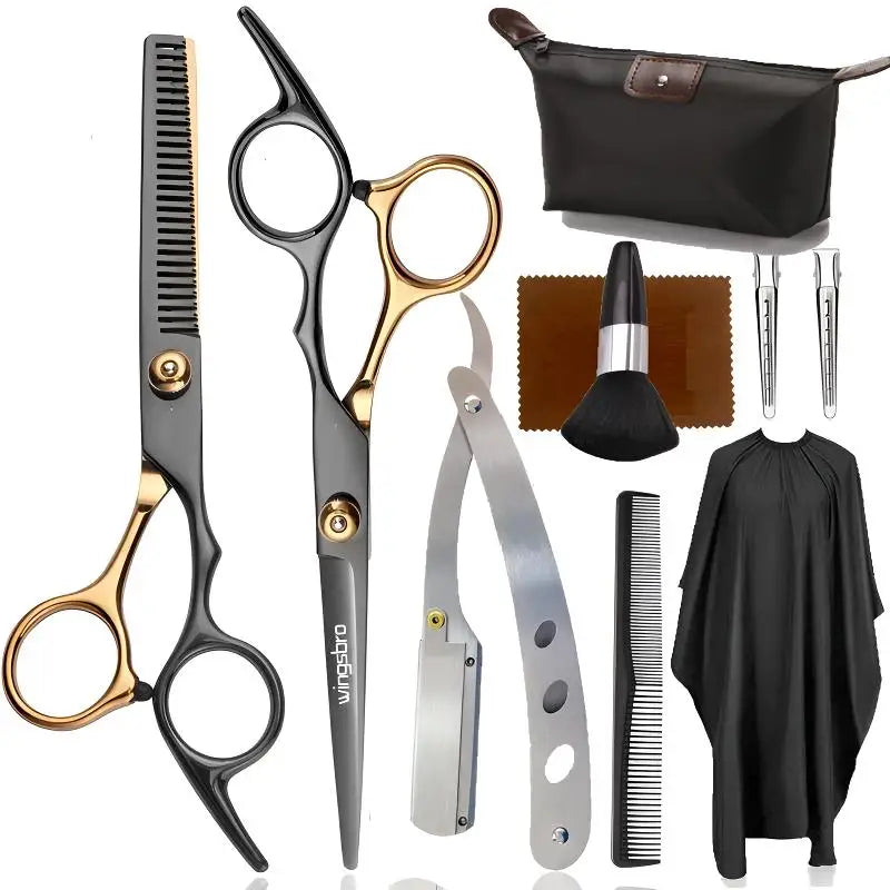 Hairdressing Scissors Set, 6 Inch Hair Cutting Scissors Thinning Shears Hair Cutting Styling Accessories Tools Kit For Barber