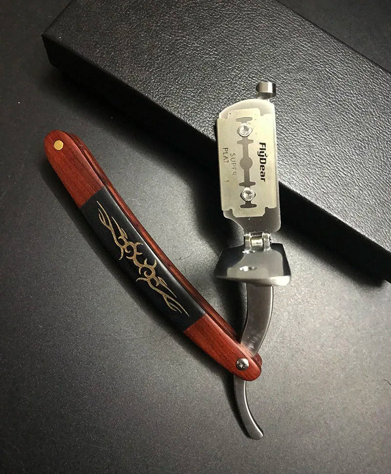 1P Stainless Steel Folding Shave Knife Handle Beard Straight Razor Hair Dressing Tool Men Manual Convenience Hair Trimmer Shaver
