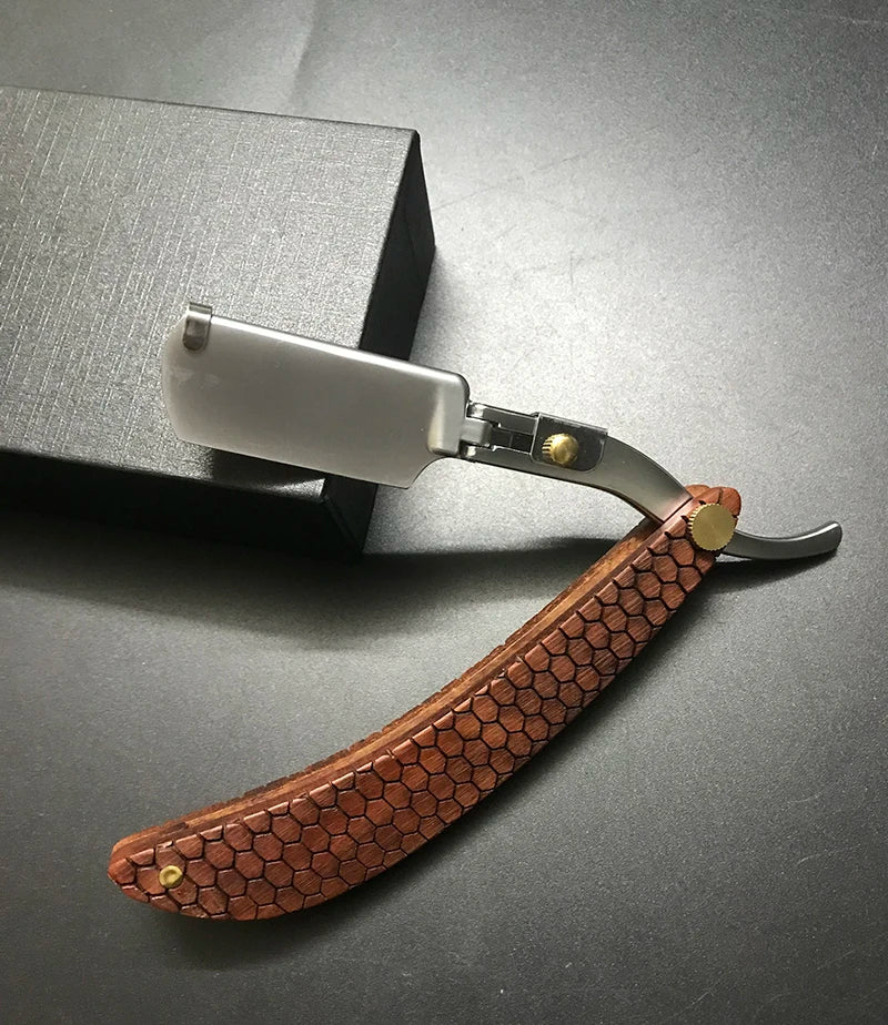 1P Stainless Steel Folding Shave Knife Handle Beard Straight Razor Hair Dressing Tool Men Manual Convenience Hair Trimmer Shaver