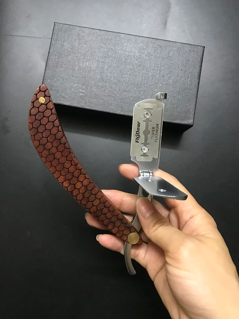 1P Stainless Steel Folding Shave Knife Handle Beard Straight Razor Hair Dressing Tool Men Manual Convenience Hair Trimmer Shaver