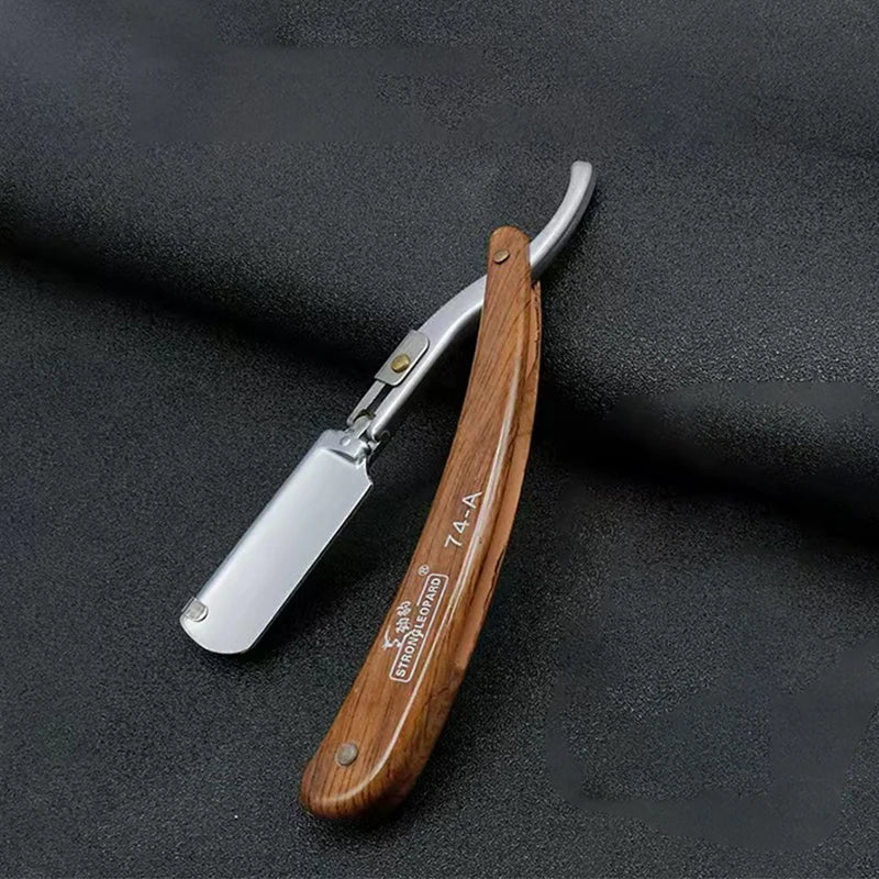 1P Stainless Steel Folding Shave Knife Handle Beard Straight Razor Hair Dressing Tool Men Manual Convenience Hair Trimmer Shaver