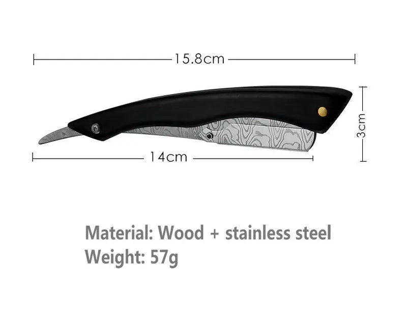 1P Stainless Steel Folding Shave Knife Handle Beard Straight Razor Hair Dressing Tool Men Manual Convenience Hair Trimmer Shaver