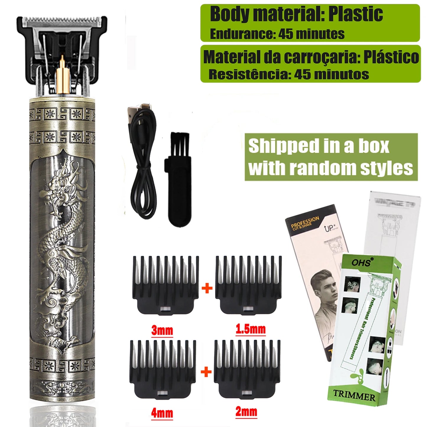 T9 Hair Clipper and Trimmer for Men – Professional Electric Machine for Beard Repair, Body and Hair Shaving, 0mm Haircut Machine.