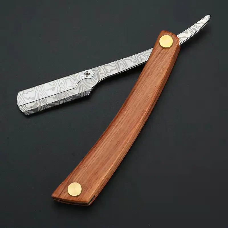 1P Stainless Steel Folding Shave Knife Handle Beard Straight Razor Hair Dressing Tool Men Manual Convenience Hair Trimmer Shaver