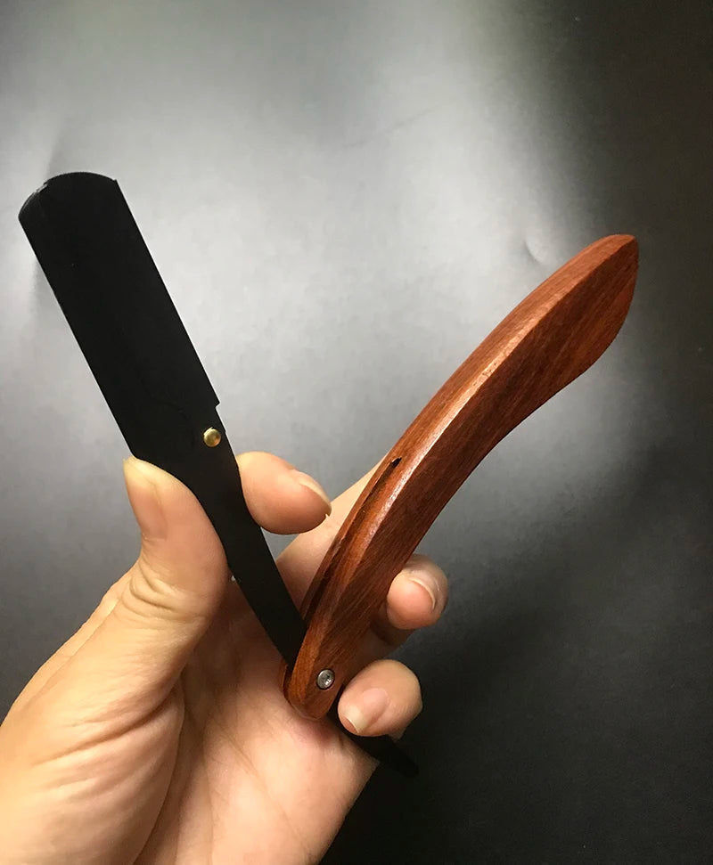 1P Stainless Steel Folding Shave Knife Handle Beard Straight Razor Hair Dressing Tool Men Manual Convenience Hair Trimmer Shaver