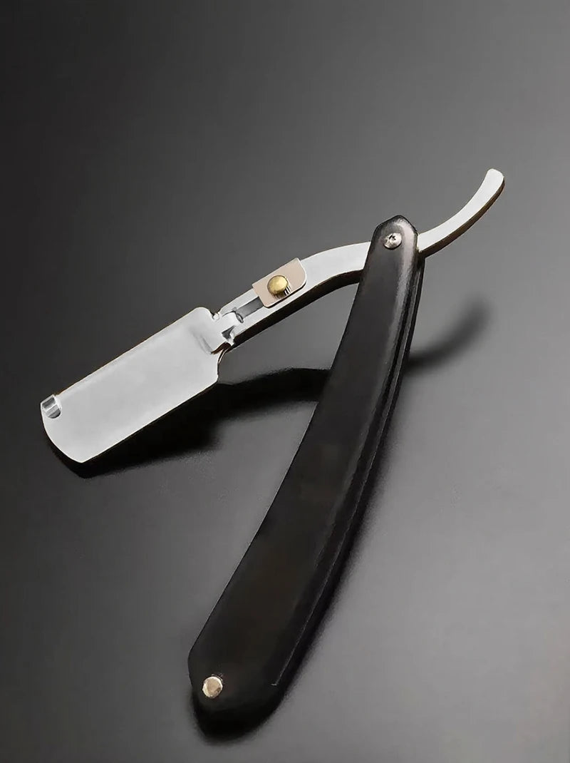1P Stainless Steel Folding Shave Knife Handle Beard Straight Razor Hair Dressing Tool Men Manual Convenience Hair Trimmer Shaver
