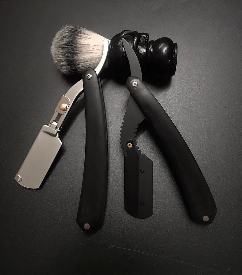 1P Stainless Steel Folding Shave Knife Handle Beard Straight Razor Hair Dressing Tool Men Manual Convenience Hair Trimmer Shaver