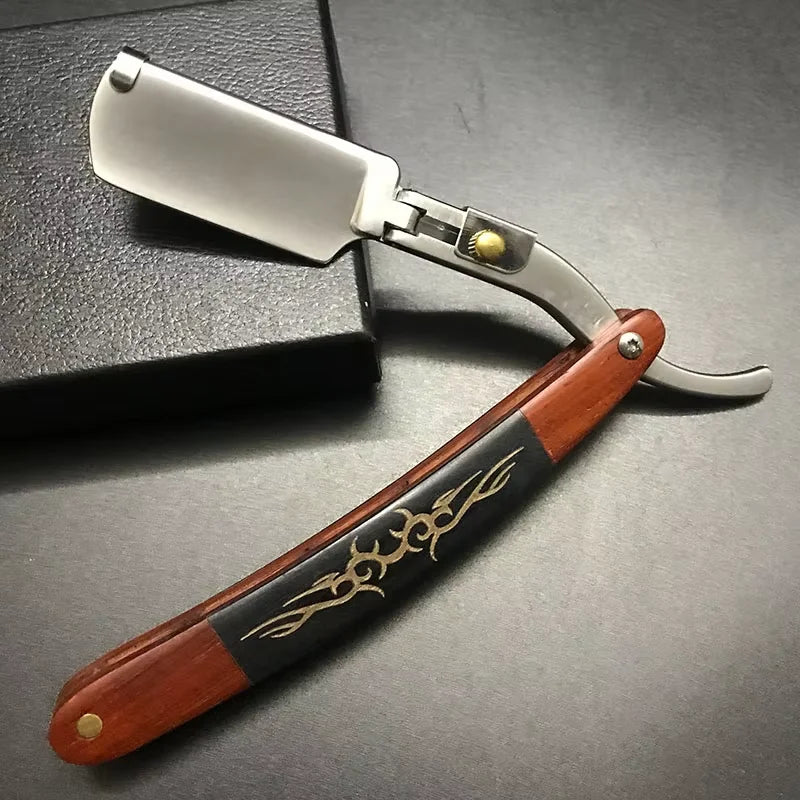 1P Stainless Steel Folding Shave Knife Handle Beard Straight Razor Hair Dressing Tool Men Manual Convenience Hair Trimmer Shaver