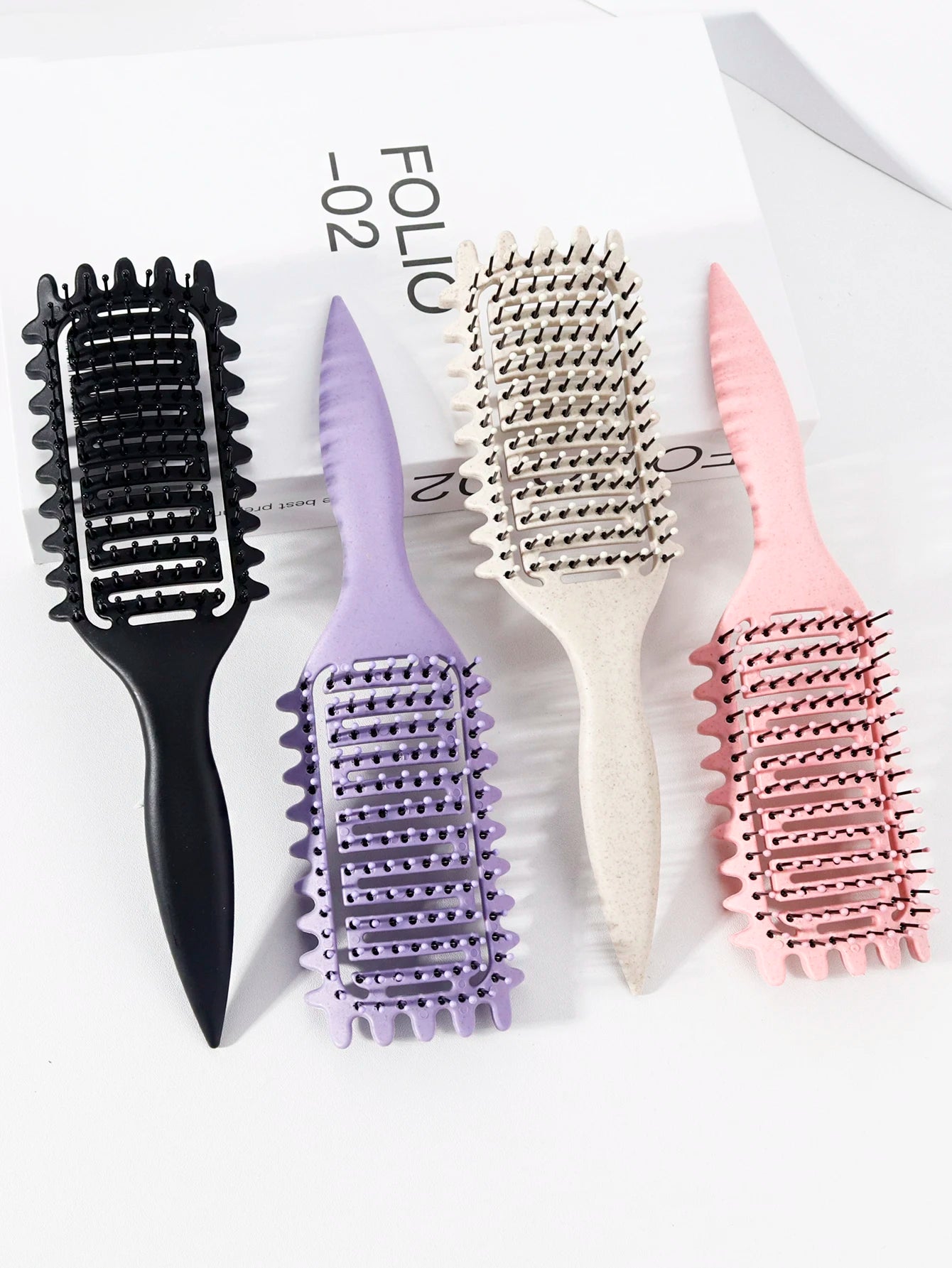 1pc curly hair styling brush - with nylon bristles and ABS handle, suitable for all hairstyles, available in multiple colors