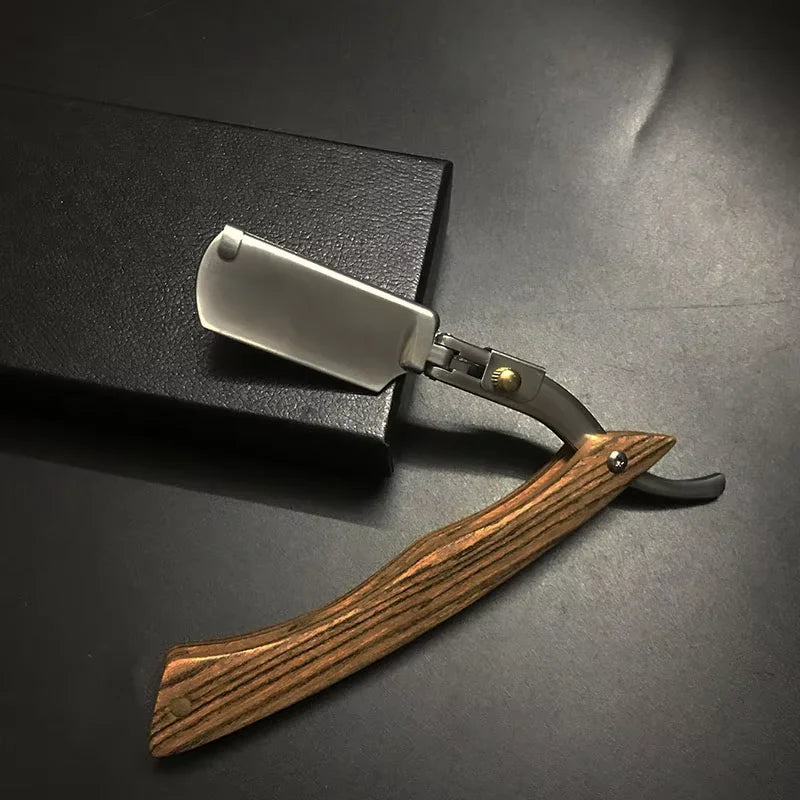 1P Stainless Steel Folding Shave Knife Handle Beard Straight Razor Hair Dressing Tool Men Manual Convenience Hair Trimmer Shaver
