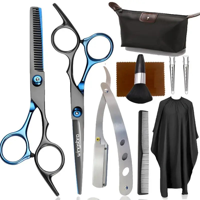Hairdressing Scissors Set, 6 Inch Hair Cutting Scissors Thinning Shears Hair Cutting Styling Accessories Tools Kit For Barber