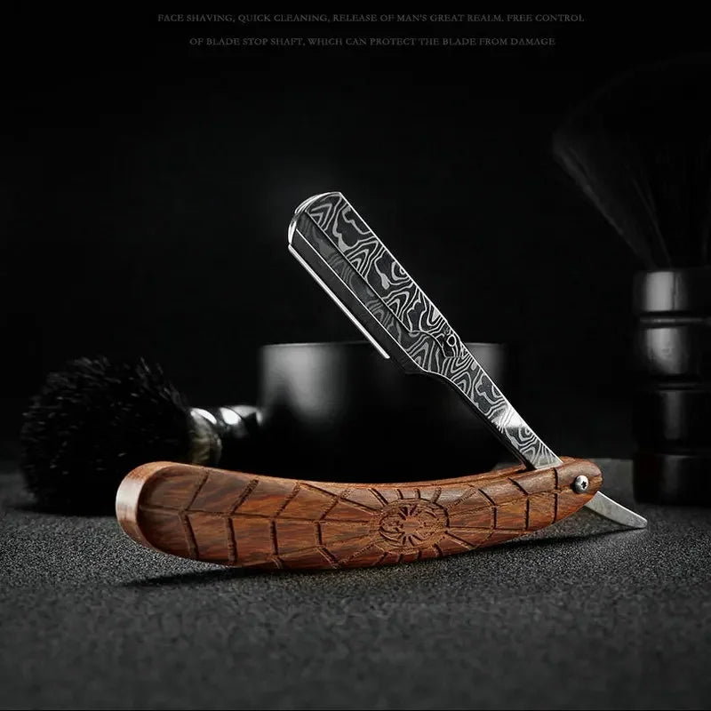 1P Stainless Steel Folding Shave Knife Handle Beard Straight Razor Hair Dressing Tool Men Manual Convenience Hair Trimmer Shaver