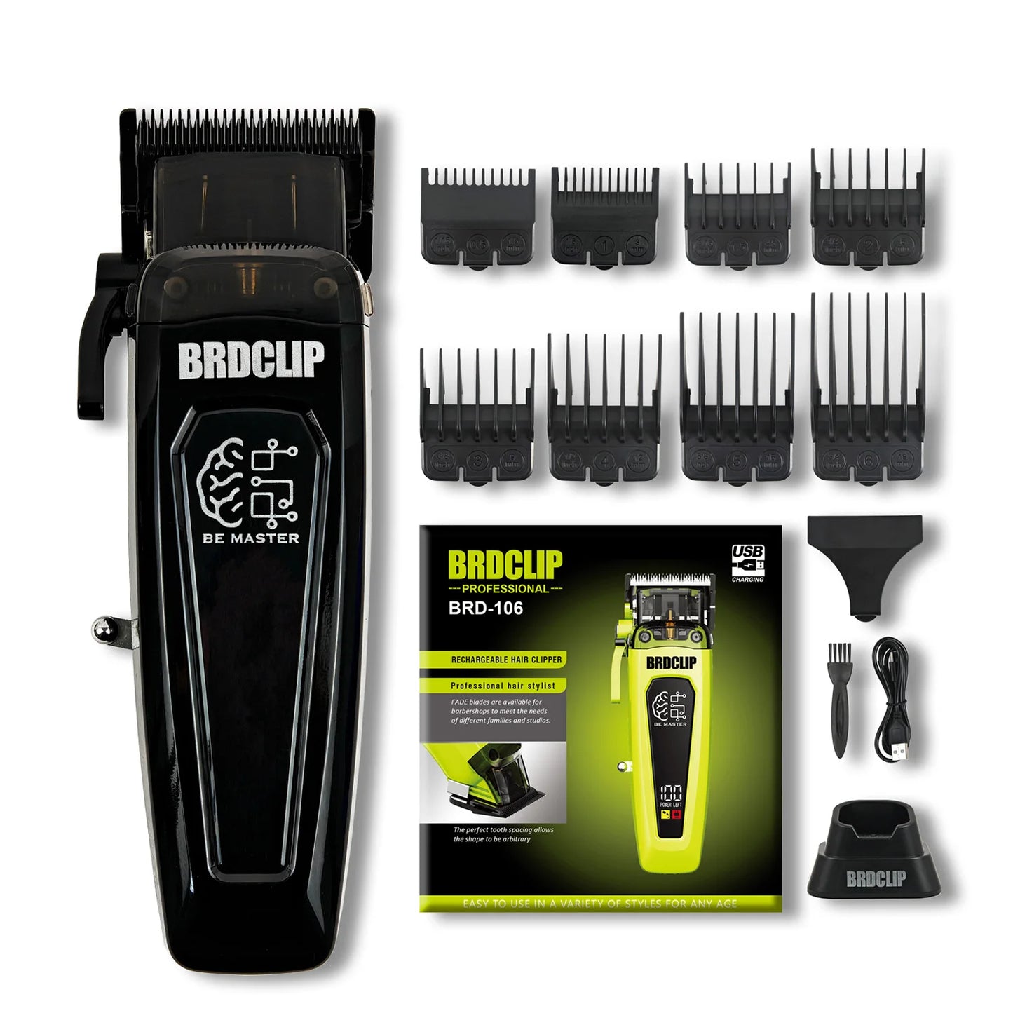 BRDCLIP BRD-106 7500RPM Professional Men's Hair Clipper with Base Charger DLC Hair Cutting Machine Hair Trimmer