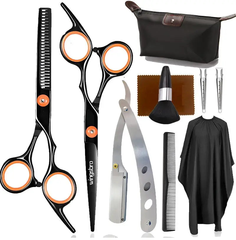 Hairdressing Scissors Set, 6 Inch Hair Cutting Scissors Thinning Shears Hair Cutting Styling Accessories Tools Kit For Barber