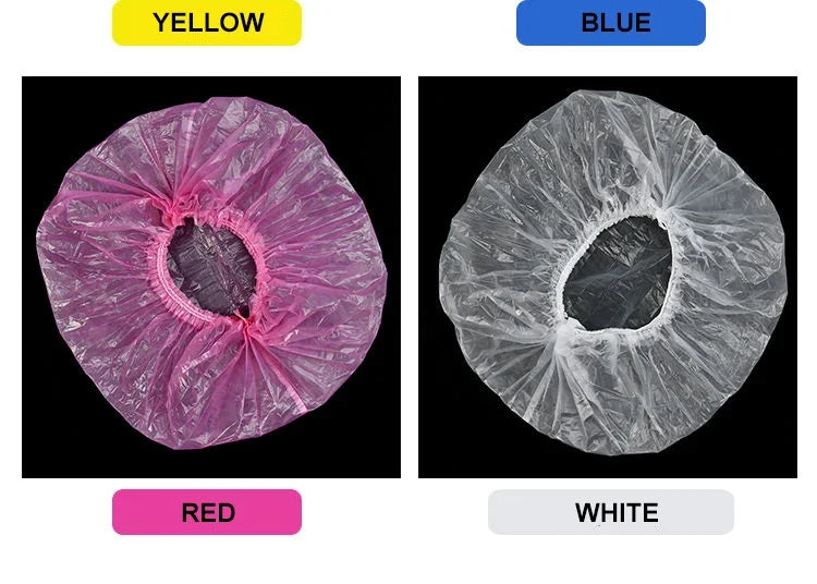 100/300pcs Disposable Plastic Shower Cap Elastic Disposable Shower Caps Anti Dust Waterproof Hat  Hair Salon Beauty Accessories