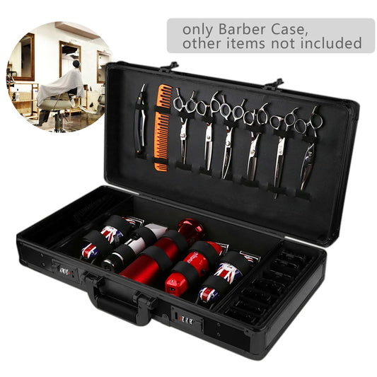 Barber Case Organizer – Durable Aluminum Alloy with Double Combination Lock for Secure Storage