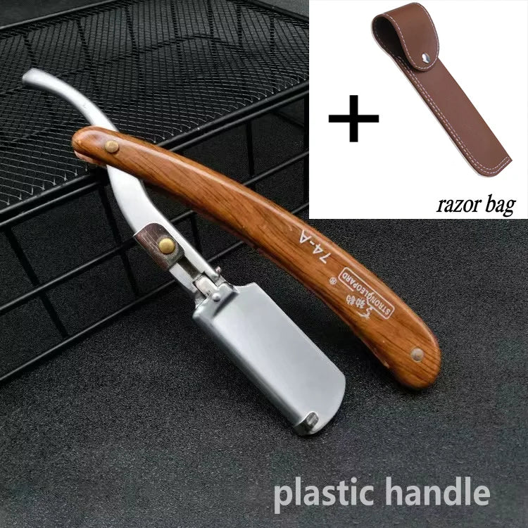 1P Stainless Steel Folding Shave Knife Handle Beard Straight Razor Hair Dressing Tool Men Manual Convenience Hair Trimmer Shaver