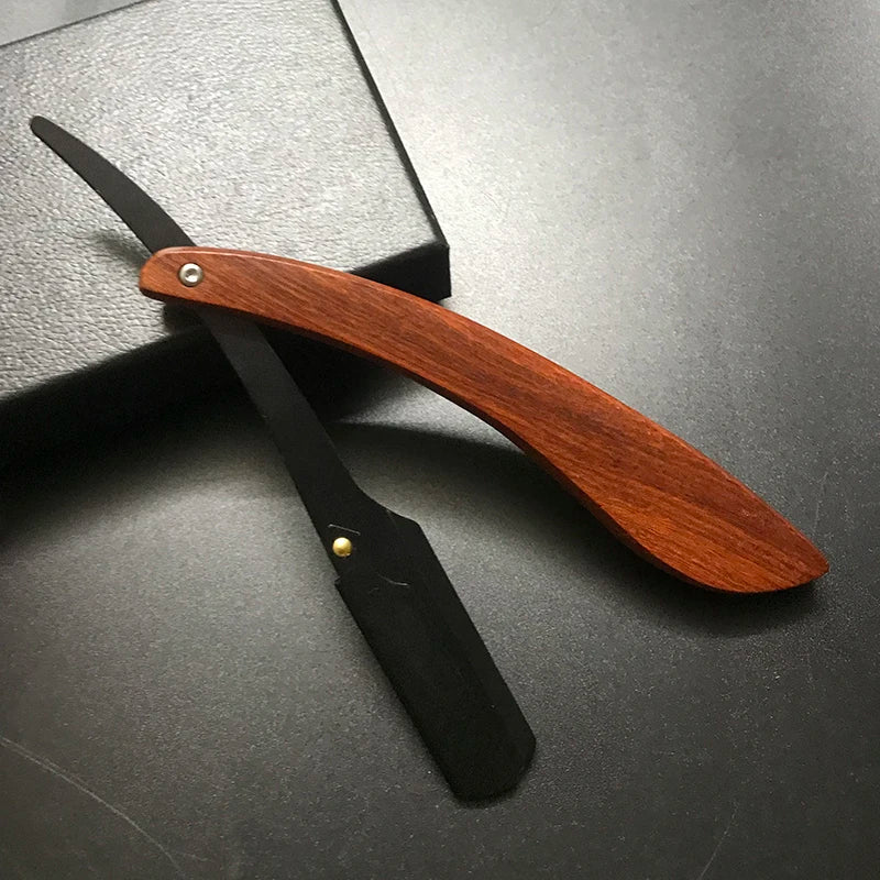 1P Stainless Steel Folding Shave Knife Handle Beard Straight Razor Hair Dressing Tool Men Manual Convenience Hair Trimmer Shaver