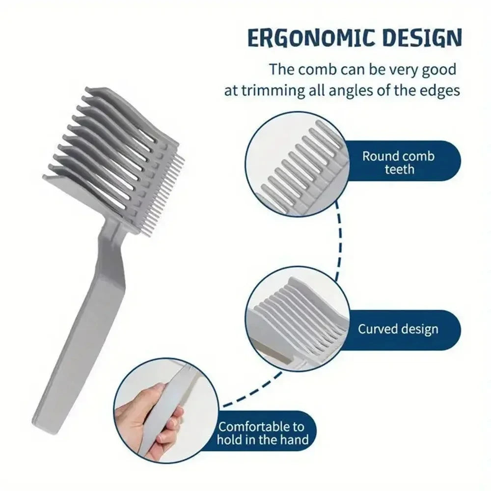 1PC Professional Long Handle Hair Cutting Clipper Comb for Men - Quality Cuts, Oil Head, Caliper, Sideburn Pushing