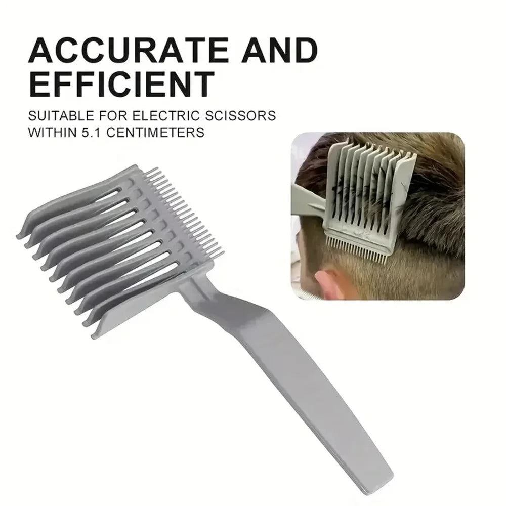 1PC Professional Long Handle Hair Cutting Clipper Comb for Men - Quality Cuts, Oil Head, Caliper, Sideburn Pushing