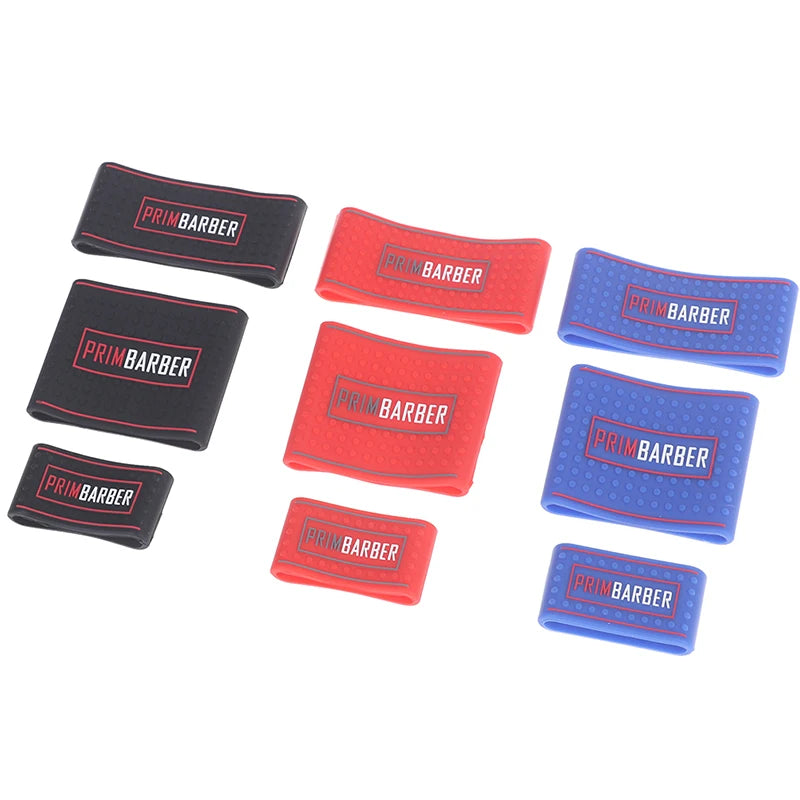 3Pcs/set Barber Clipper Grip Bands Silicone Non-slip Sleeve 3 Sizes Hair Trimmer Anti-slip Ring
