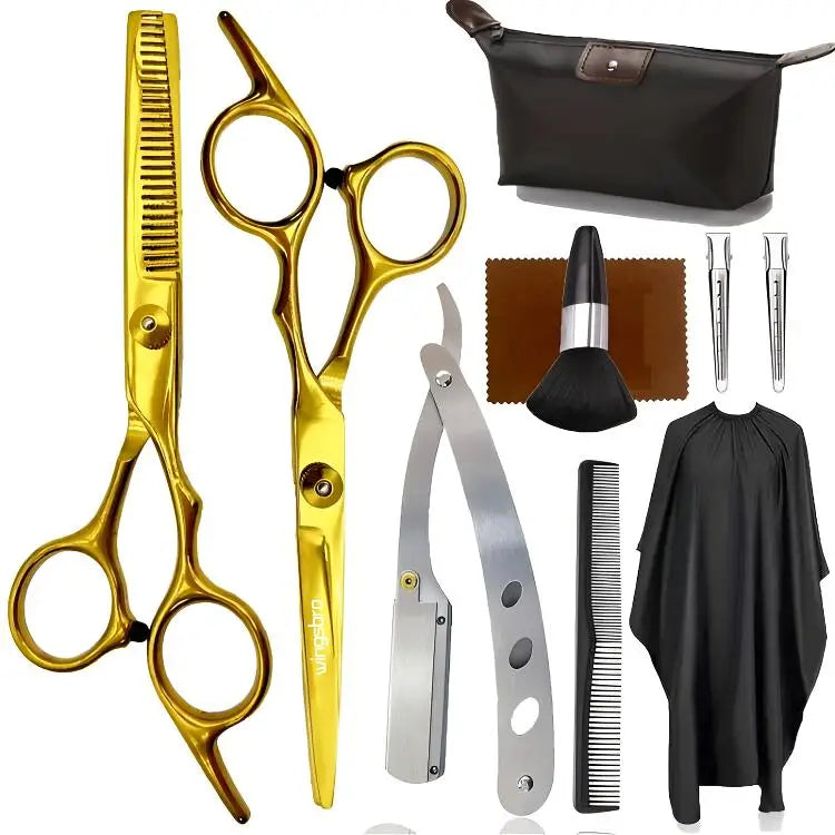 Hairdressing Scissors Set, 6 Inch Hair Cutting Scissors Thinning Shears Hair Cutting Styling Accessories Tools Kit For Barber