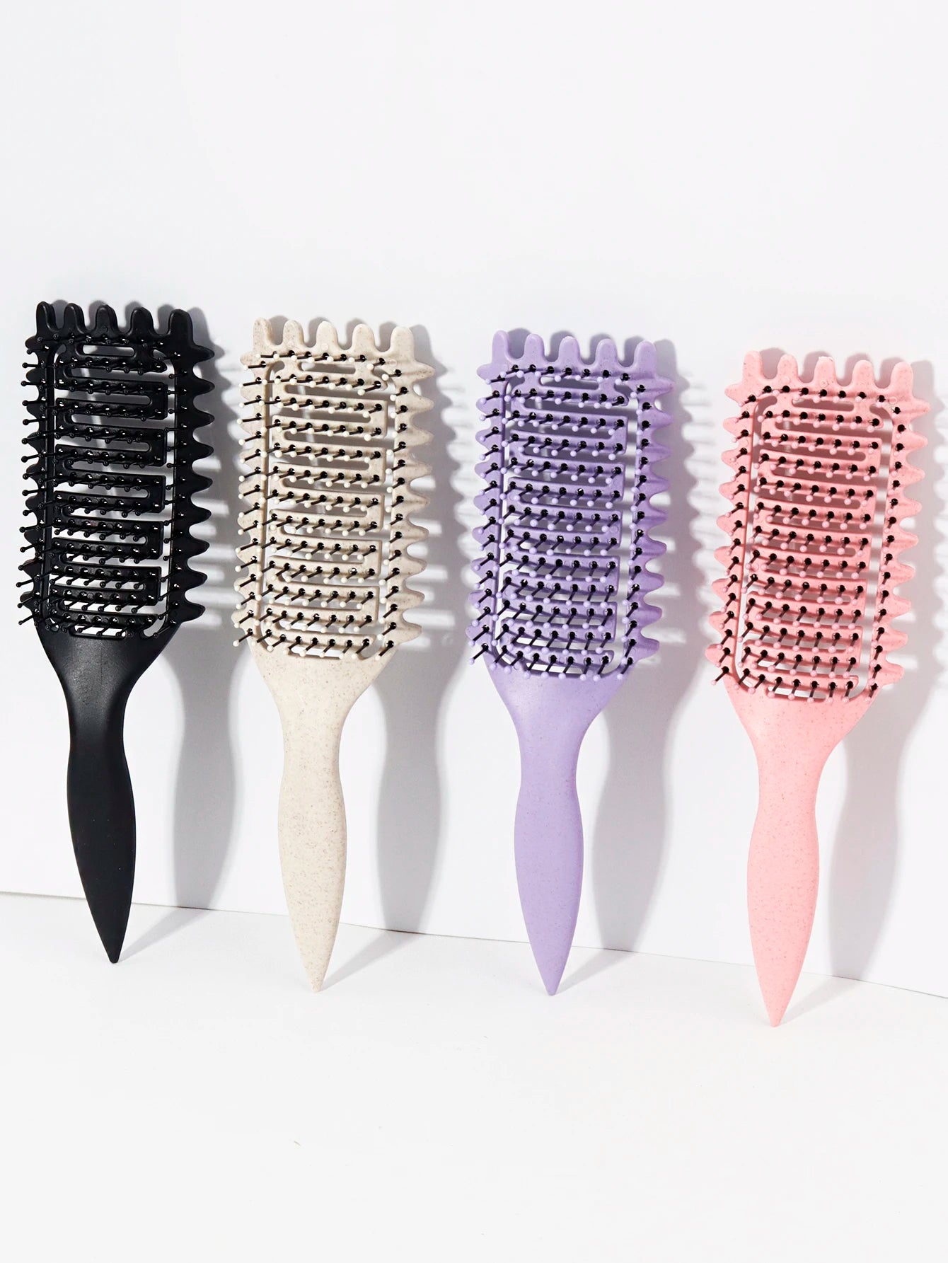 1pc curly hair styling brush - with nylon bristles and ABS handle, suitable for all hairstyles, available in multiple colors