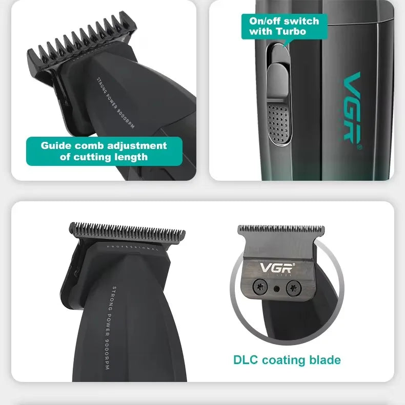 VGR Barber Clippers Professional Trimmer Adjustable Haircut 9000 RPM Hair Cutting Machine Electric Hair Clippers Men V-003 V-906