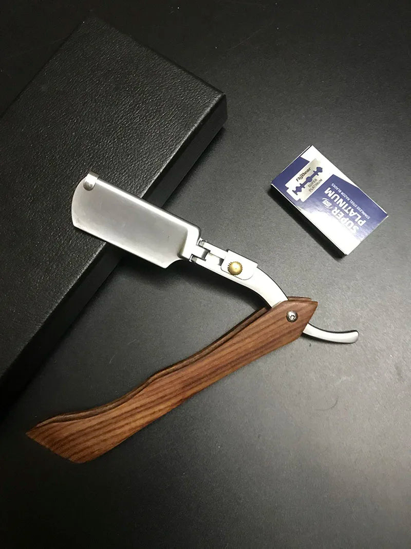 1P Stainless Steel Folding Shave Knife Handle Beard Straight Razor Hair Dressing Tool Men Manual Convenience Hair Trimmer Shaver